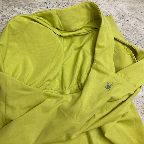 Spyder Active Racerback Tank Top Citron Women's  Built in Bra Size M - Picture 4 of 5